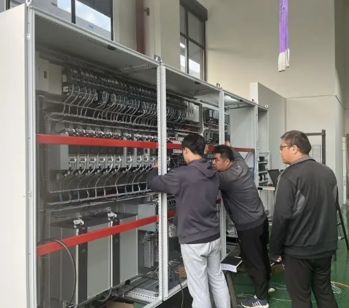 Control panels during factory inspection