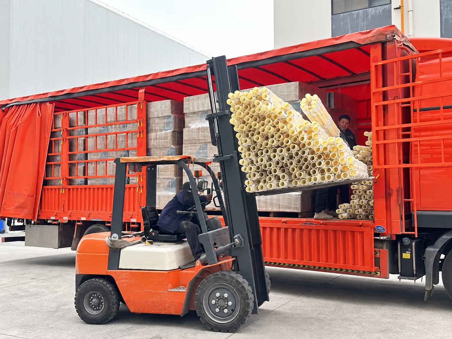 Aeration equipment prepared for shipment
