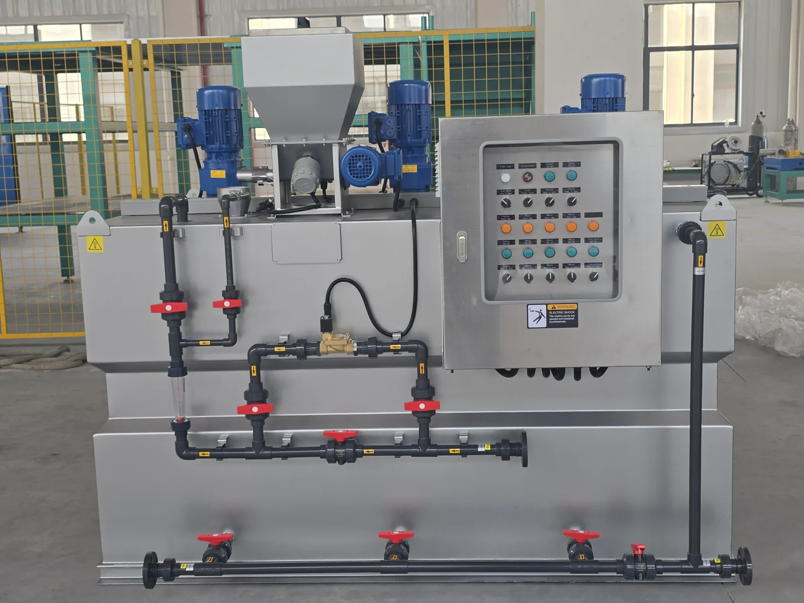Front view of preparation package and operator control panel